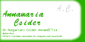 annamaria csider business card